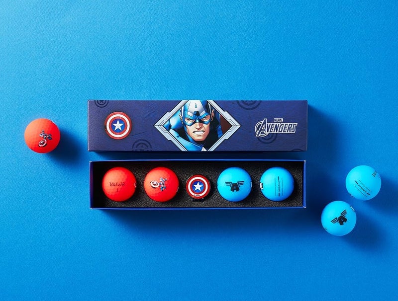 Volvik Vivid Soft Marvel Golf Ball Gift Set with Ball Marker (4 Pack) - Image 2